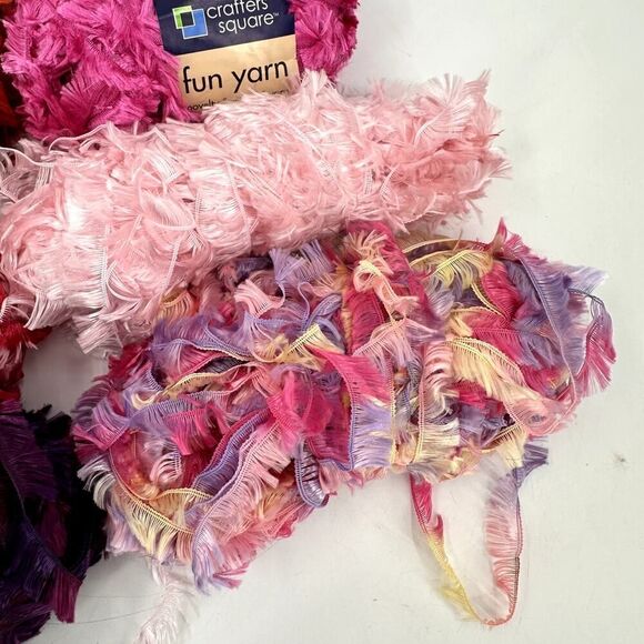 Boa Furs Eyelash Mystery Mixed Large Lot PINK RED PURPLE Fun Trim Vintage - Picture 5 of 9